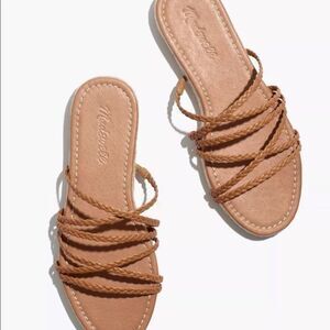 The Kathryn Espadrille Slide Sandal in Leather size 9 madewell shoes nwt